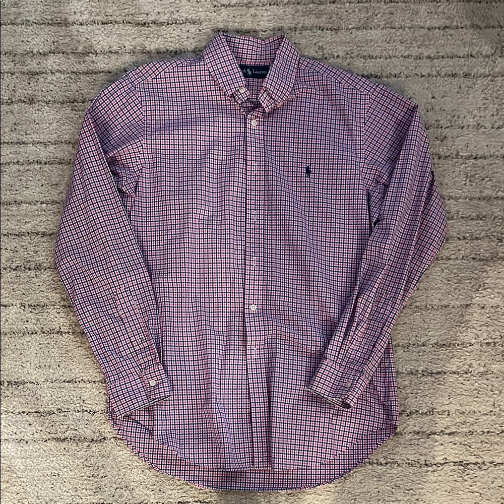 Ralph Lauren Red and Blue Casual Button Down Shirt